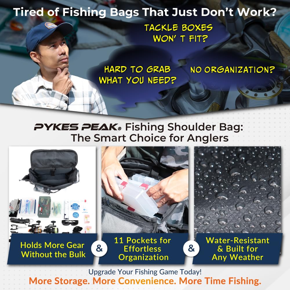 PYKES PEAK Fishing Tackle Run Gun 2 5 Waterproof Large 6 Fishing Shoulder Large Bag, Bag, & Bag, Sizes, Colors, Zipper, Capacity, Carabiners, Bag,