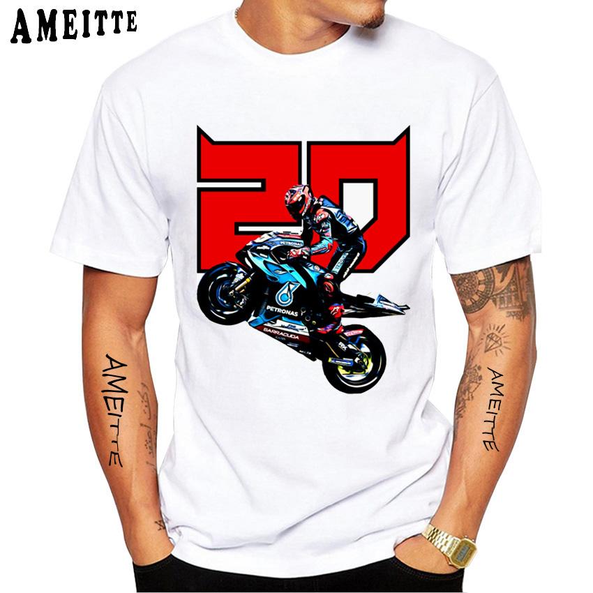 Fabio Quartararo 20 GP Renn-T-Shirt Neu Unisex Kurzarm Junge Abenteuer Sport Freizeit Weißes Oberteil Motorradfahrer T-Shirts