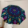 1pc Colorful Floral Mandala Pattern Umbrella with Plastic Handle,Suitable for All Seasons Home Travel Outdoor UmbrellaDD1328