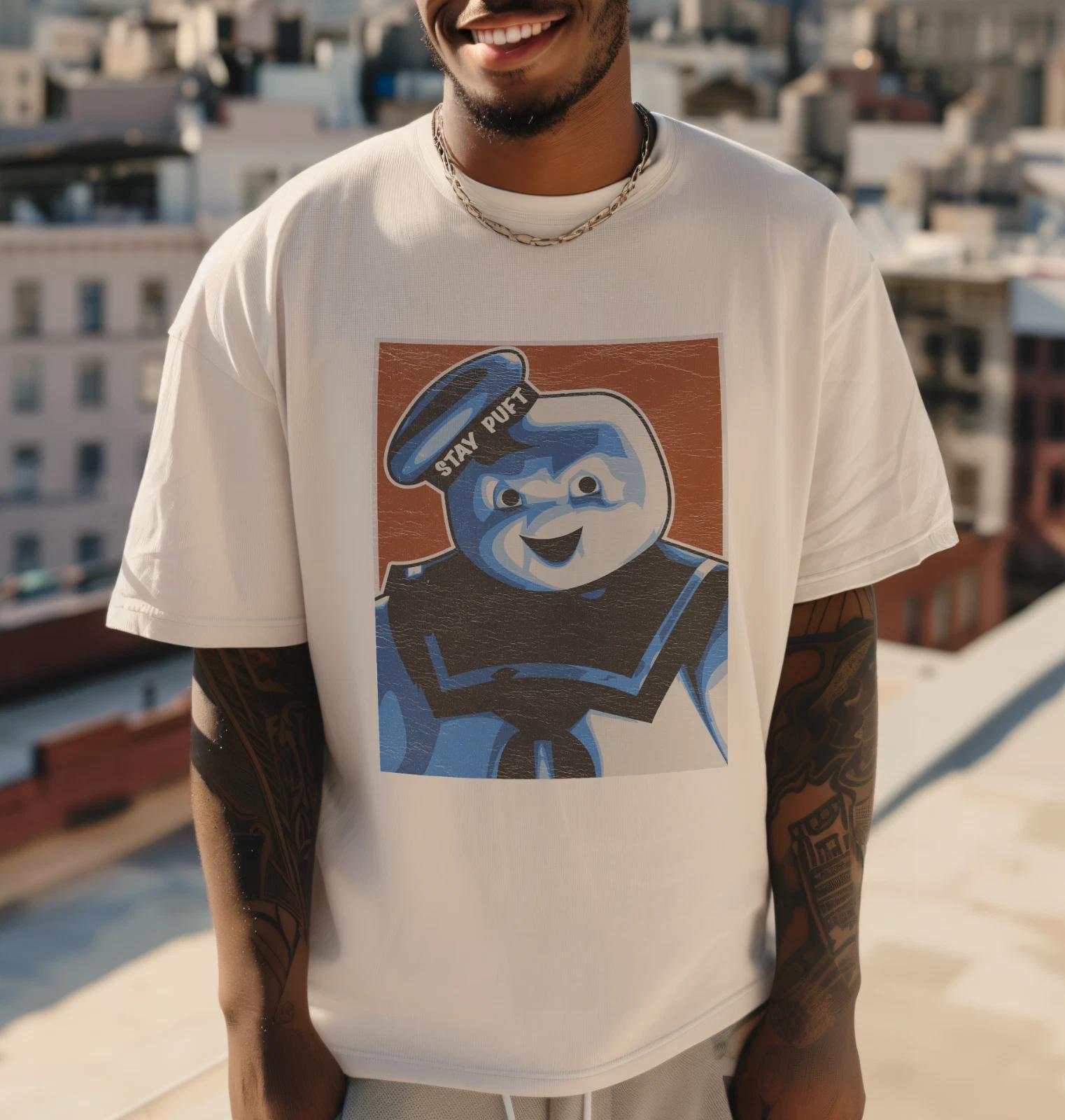 Distressed Ghostbusters T shirt, Vintage Stay Puft Tee, Retro 80s Movie Apparel 4XL