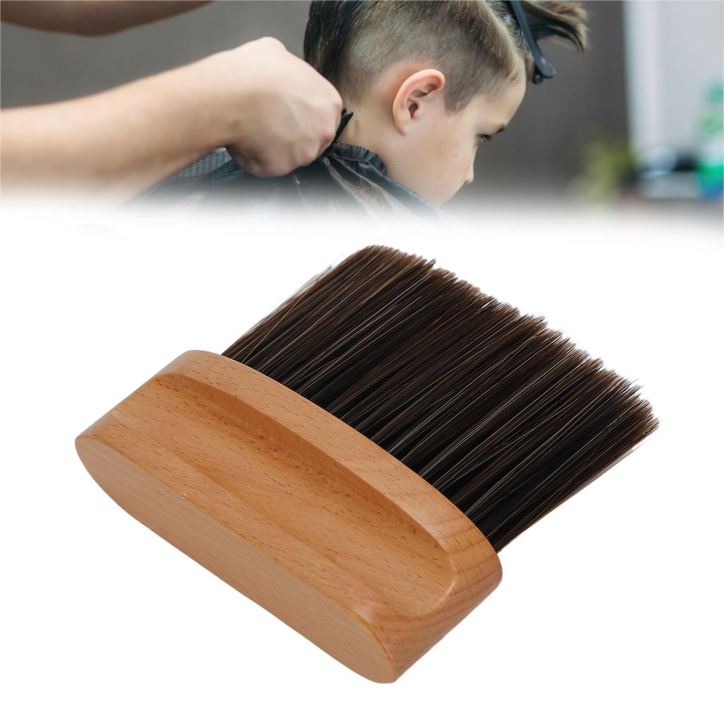 Professional Barber Neck Duster Brush Soft Nylon Hair Wodden Handle Hair Sweeping Cleaning Brush