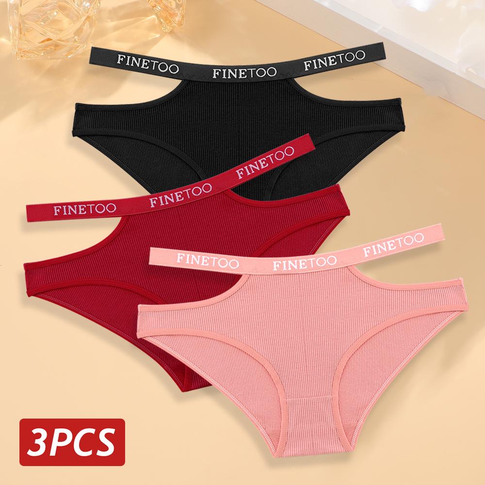 

FINETOO 3 шт./компл. женские хлопковые трусы полые сексуальные трусики с высокой эластичной резинкой хлопковые мягкие трусы женские удобные трусы XL&3pcs