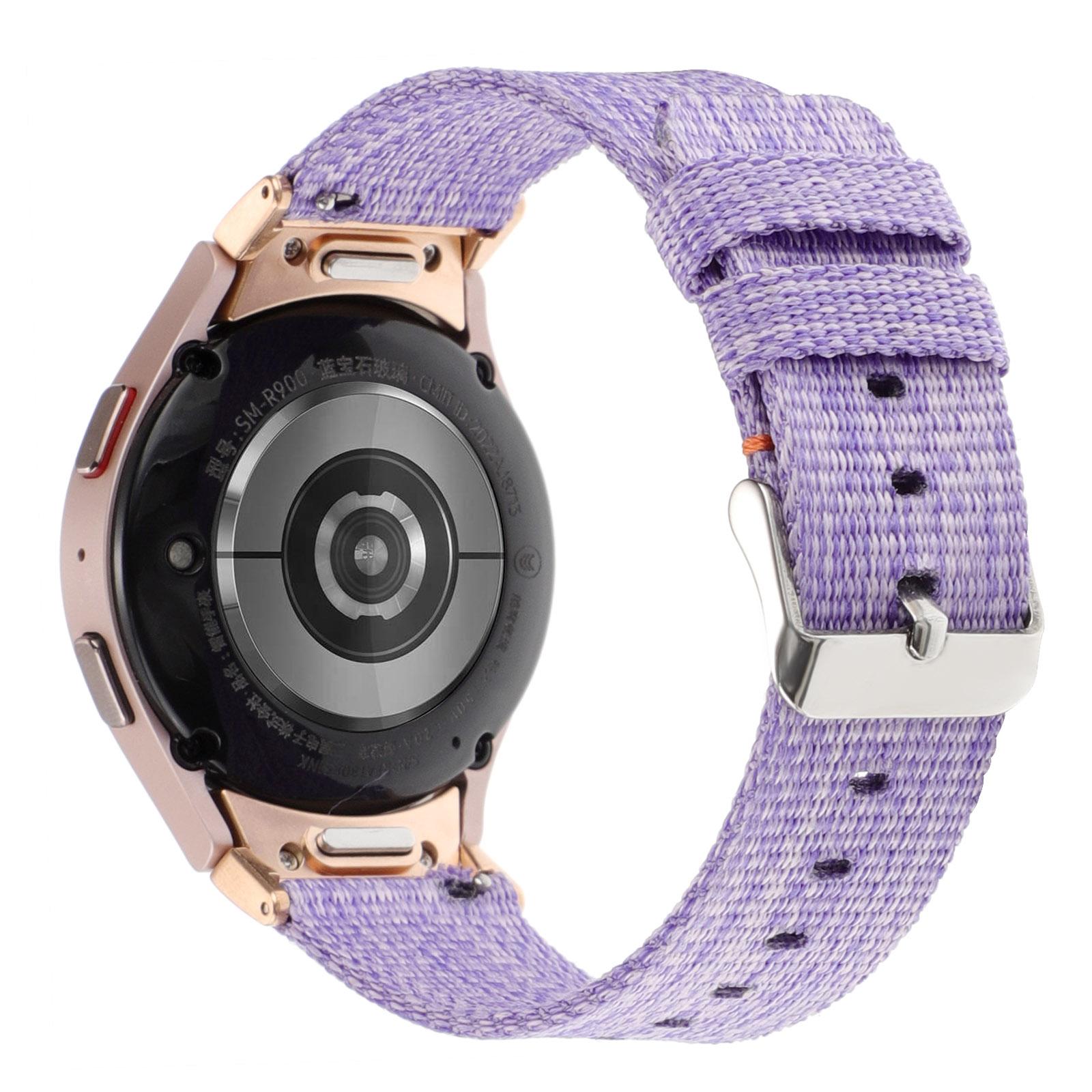 

For Samsung Galaxy Watch FE 40mm/Watch6/Watch6 Classic/Watch 5/Watch 5 Pro Watch Band Adjustable Nylon Wrist Strap Light Purple