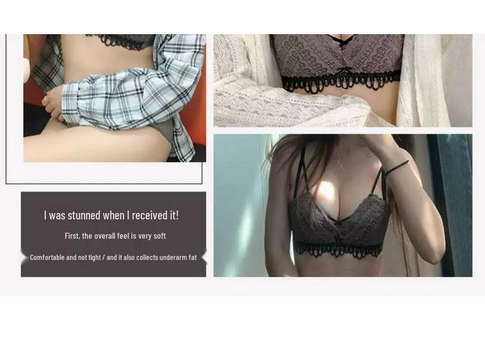 Lace Wireless Seamless Push-up Bra Set for Small Bust - Anti-exposure, Thickened Design