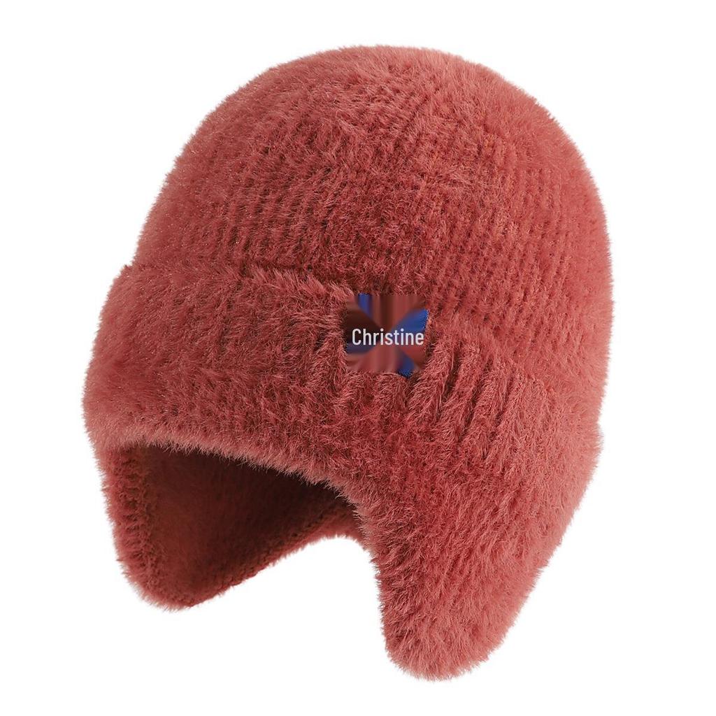 Unisex Winter Strickmütze mit Ohrenklappen - Warme Schneeflocken-Fleece-Beanie für Outdoor-Aktivitäten