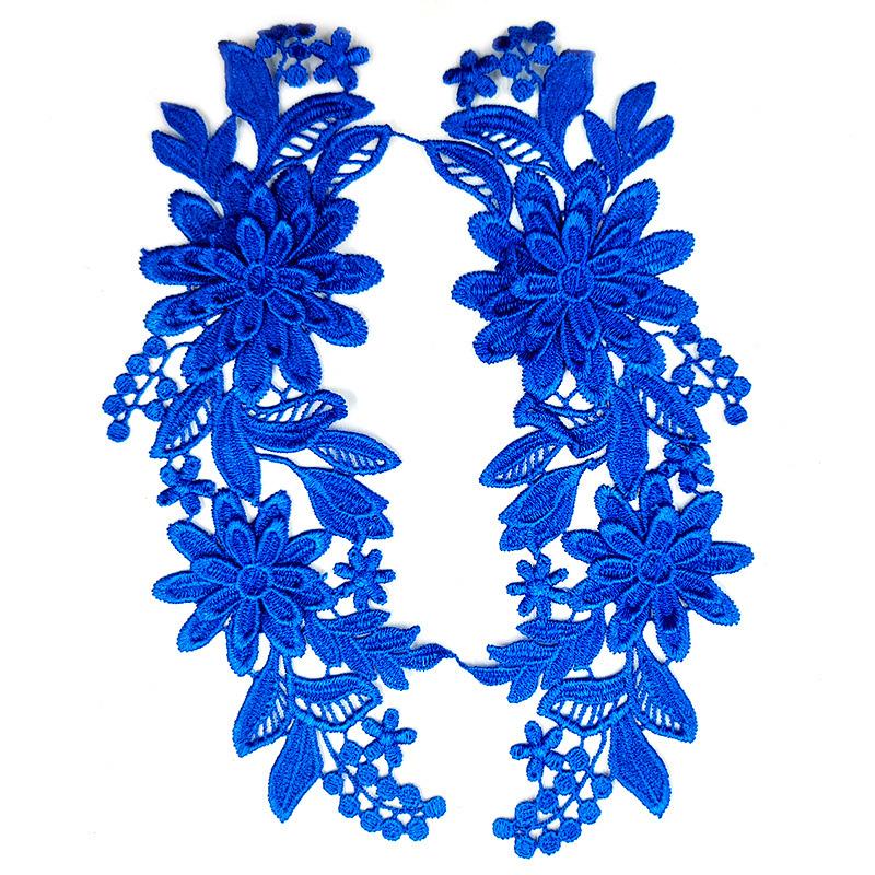 1 Paar Geborduurde Applicaties 3D Bloem Applicatie Voor Kleding Tas Kant Bloem DIY Hol Prachtige Badges Accessoires 23X8cm