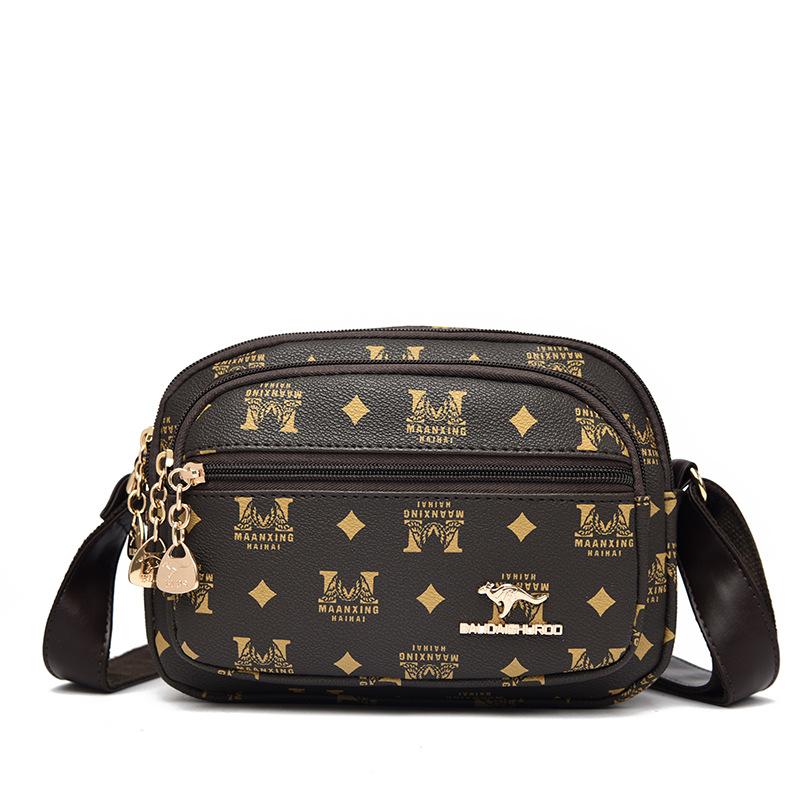 Large-capacity Fashionable Bag, High-end Retro Printed Single-shoulder Bag, Trendy Crossbody Women's Bag