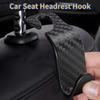 Universal Car Seat Headrest Hooks S-Type Checkered Black Vehicle Storage Organizer for Handbag Purse Coat