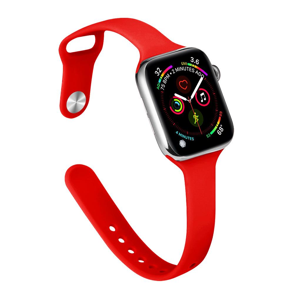 Slim Waist Silicone Watch Strap for Apple Watch Series 1-12, Ultra 1-3, SE3