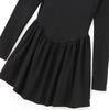 2024 Women's European & American Style Black Balloon Silhouette Square Neck Long Sleeve Short Dress