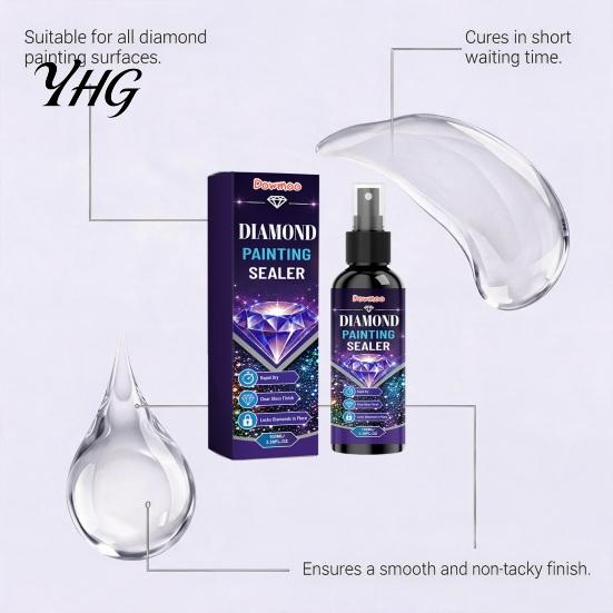 Easy Spray Adhesive for Artworks Diamond Painting Art Sealer Spray, Quick Drying Protective Mounting Sealant, Preservation Coasters Clear Glossy