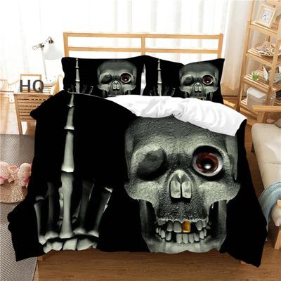 3D Skull Bed Linen Set, Duvet Covers With Pillowcases, Microfiber Comforter, Luxury Print, Halloween, Double Bed, Joom