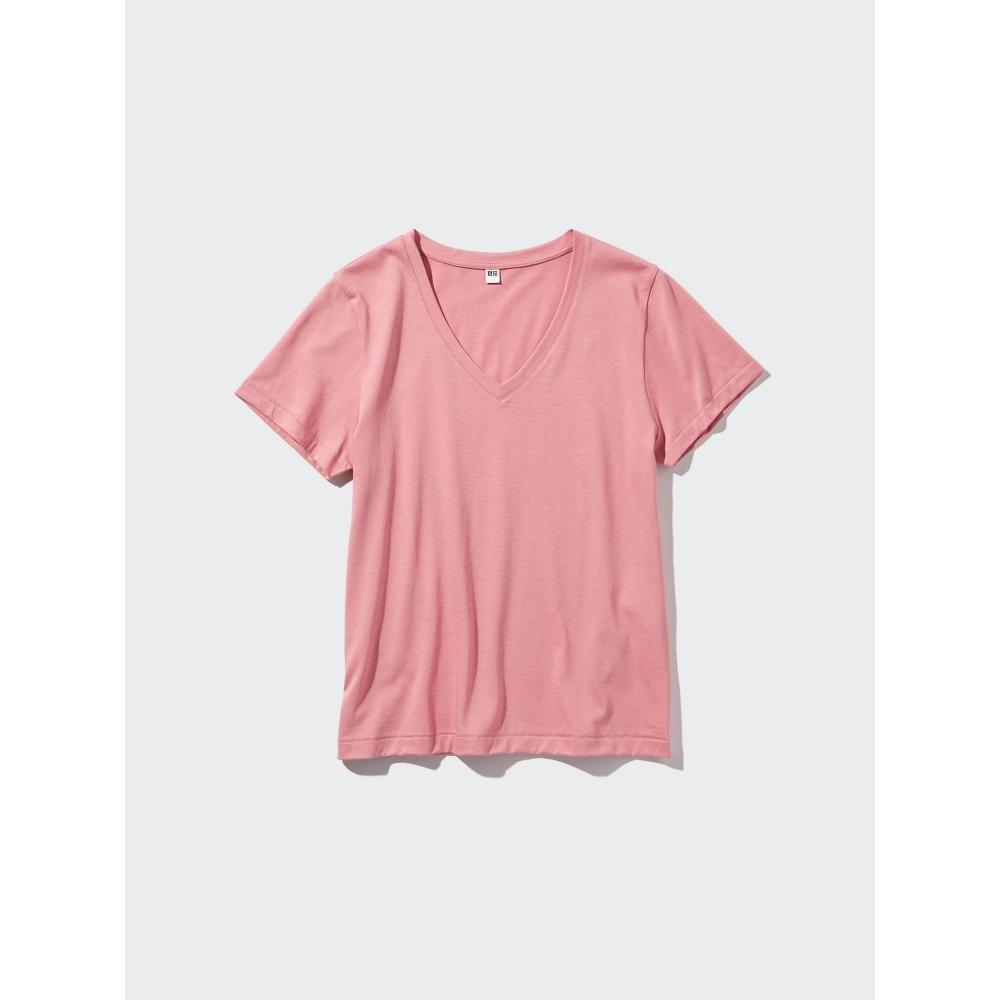 Uniqlo W S Supima CoTTon V Neck S S T ShirT