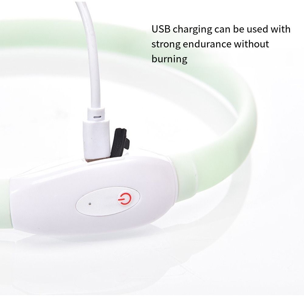 Lightweight USB Rechargeable Collar for Large Medium and Small Dogs, Glowing Dog Collar, 9 Flashing Modes, Soft Silicone Glowing