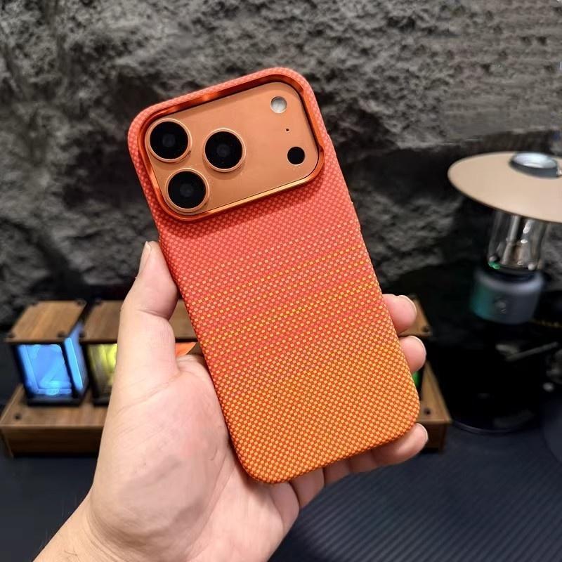 Apple 17PROMAX Orange Sunset Kevlar Magnetic Phone Case for iPhone16 Premium Case 15