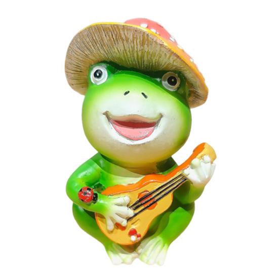 

Садовая скульптура лягушки, статуя певицы из смолы, лягушка, музыкальный оркестр, фигурка лягушки для садового пруда, цветочного горшка, украшения для кашпо D