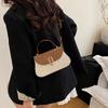 Holiday Style Woven Women's Bag Korean Version Messenger Bag Fashion Bag Texture Small Square Bag Handmade Straw Bag Styling Small Bag