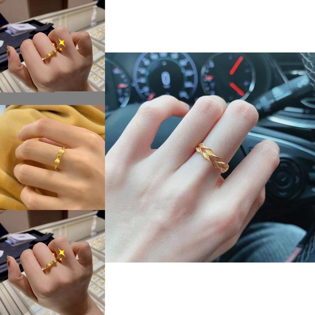 Gorgeous Brass Gold Plated Bowtie Ring Adjustable Twisted Style For Elegant Women