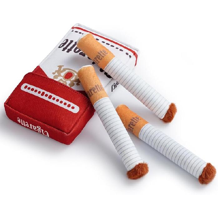 Nocciola 3 Packs Giggle Puff Stick Toys with a Box, Funny Interactive Giggle Sound Plush Dog Toys, Pitbull Husky Frenchie No Stuffing Puppy Toys for Giggle Sounds
