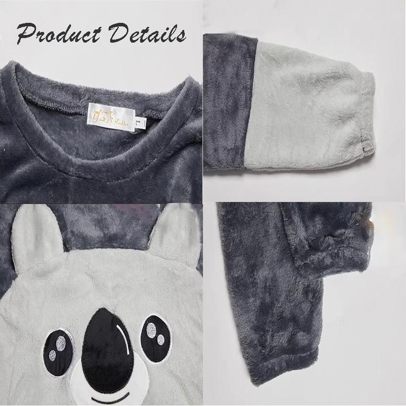 2PCS/Set Autumn and Winter Thickened Warm Coral Velvet Men Pajamas Long-Sleeved Loungewear Soft Casual Plus Size O-neck Homewear