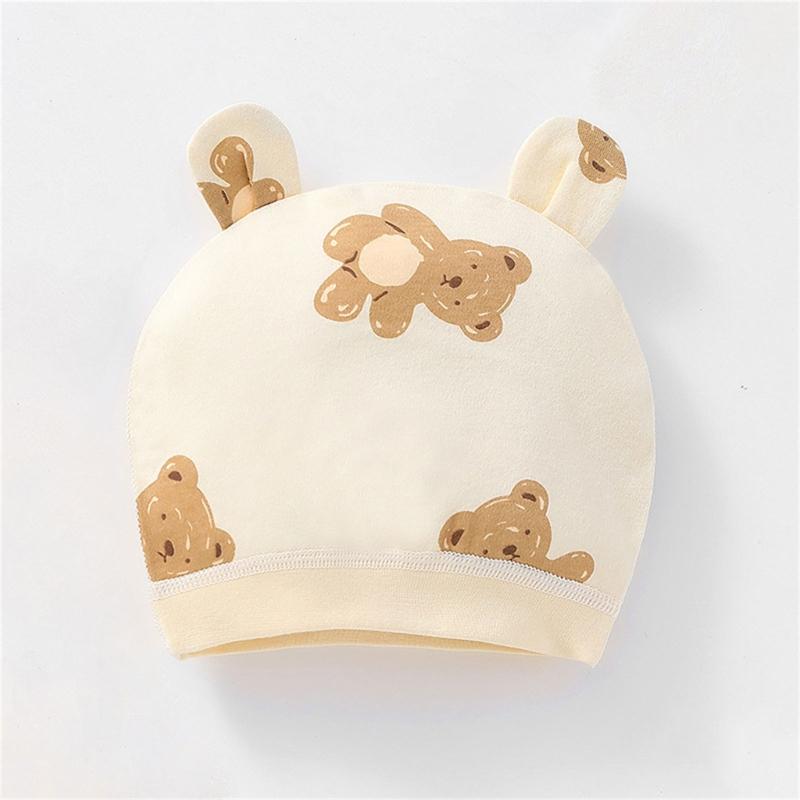 Lovely Newborn Hospital Hat Preemie Boys Girls Beanie Solid with Animal Pattern Infant Baby Hats for Spring Autumn Gift
