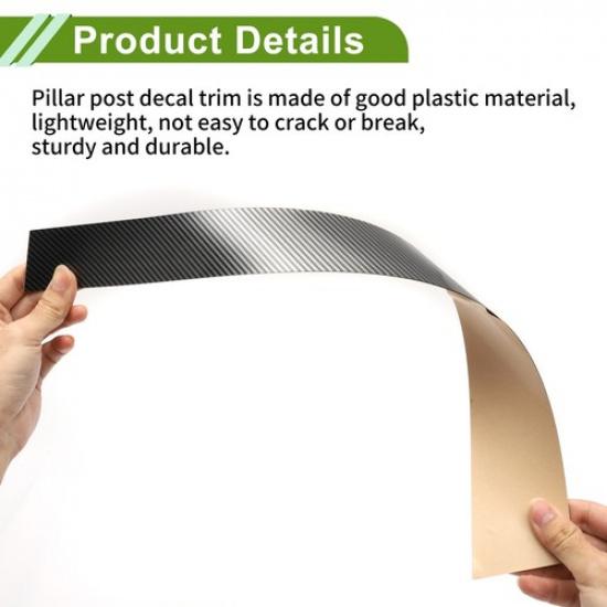 4 st stolpdekor för fönster till Dodge för Ram 2004-2008 Kolfiber Mönster Svart