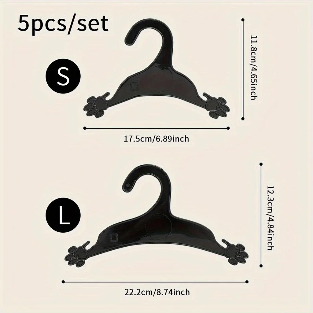 5pcs-Pets Dogs Cats Clothes Plastic Cute Paw Shape Hanger Dogs Clothes Storage Save Space Wardrobe Storage Rack Dog Accessories