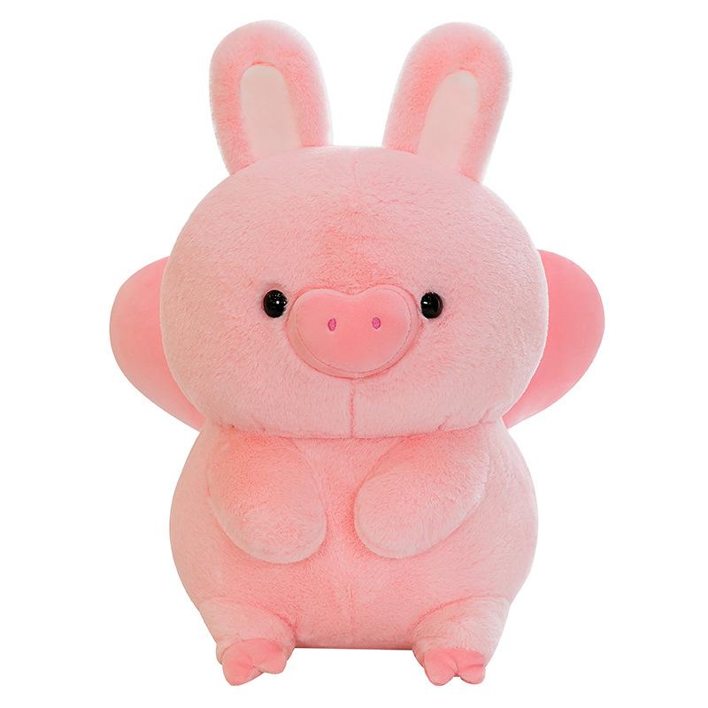 Flying Rabbit Pig Doll Plush Toy Creative Pink Rabbit Ears Pig Doll Sleeping Pillow Ragdoll