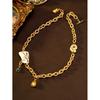 Vintage Devil Eye Necklace Schiaparelli Style Retro Nose Pendant Sweater Chain