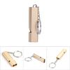 Portable High Frequency Loud Double Hole Emergency Whistle with Keychain (golden)