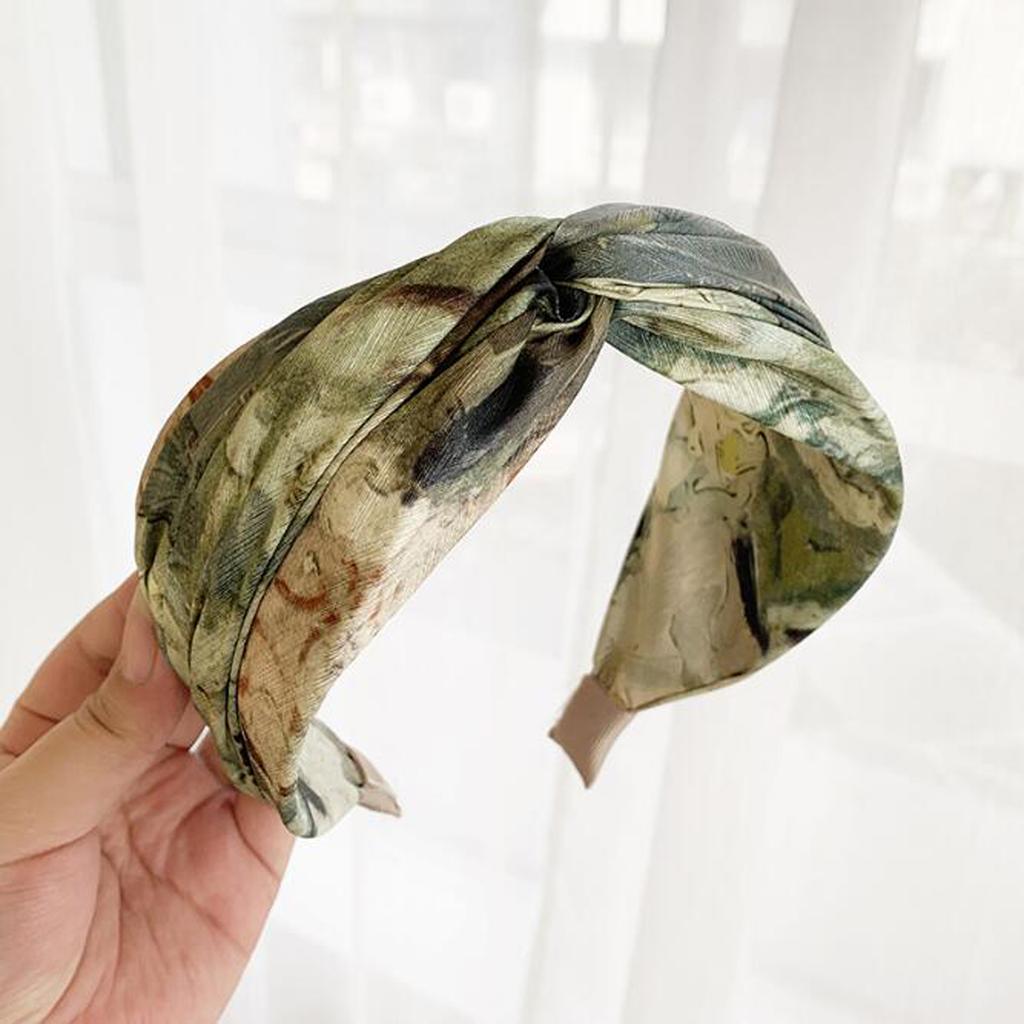 New Fashion Headband For Women Wide Side Hairband Oil Print Headwear Vintage Turban Autumn Hair Accessories