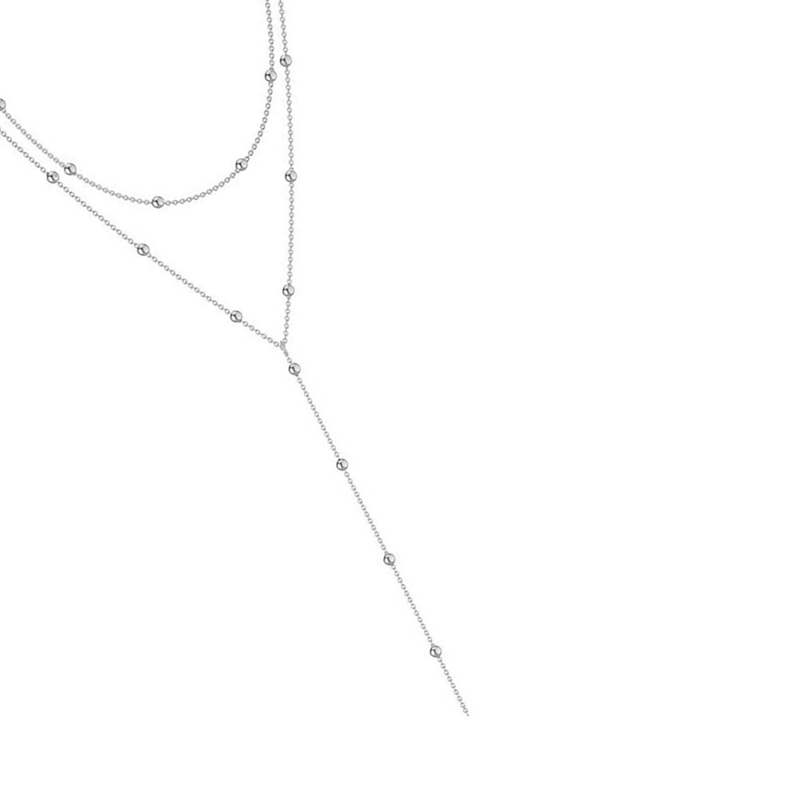 

Елегантне багатошарове намисто з геометричними китицями Чарівне намисто з золотих/срібних бісеру з китицями для повсякденного та романтичного вбрання срібний