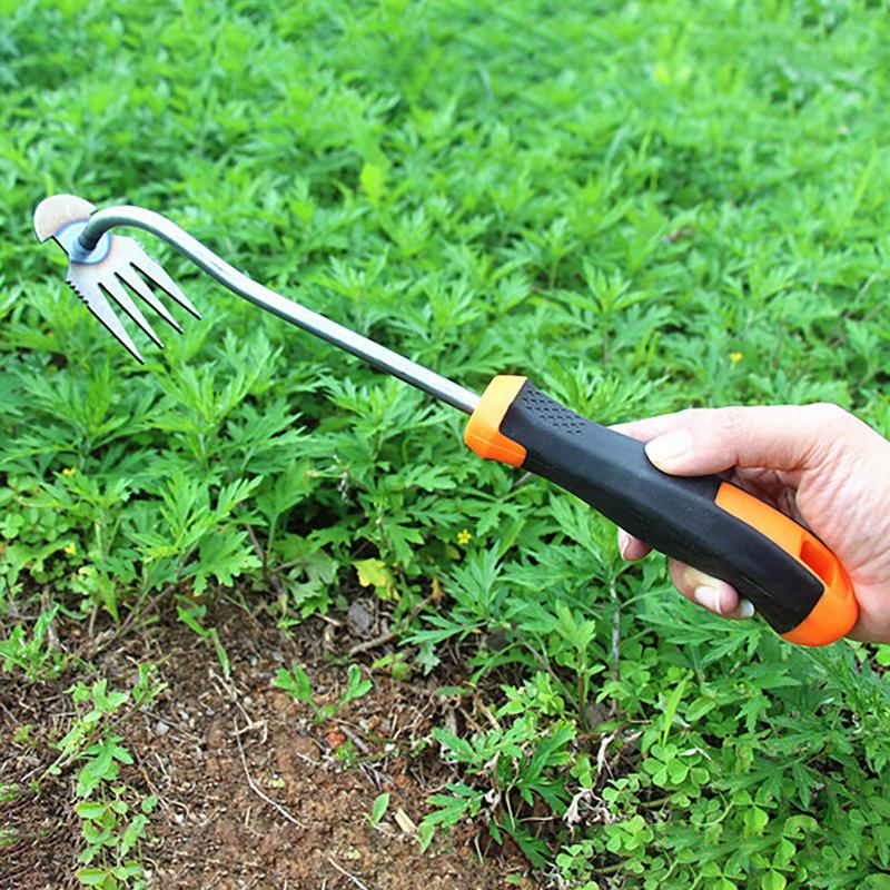Garden Rake Hand Weeder Tool With Long Handle Manual Weeds Digger For Yard Lawn Farmhouse Gardening Loose Soil Tool