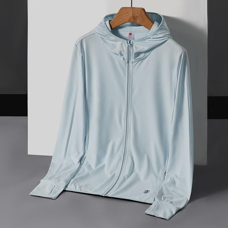 Ice silk sunscreen clothing for men's new men's summer UV protection breathable thin jacket outdoor fishing sunscreen clothing
