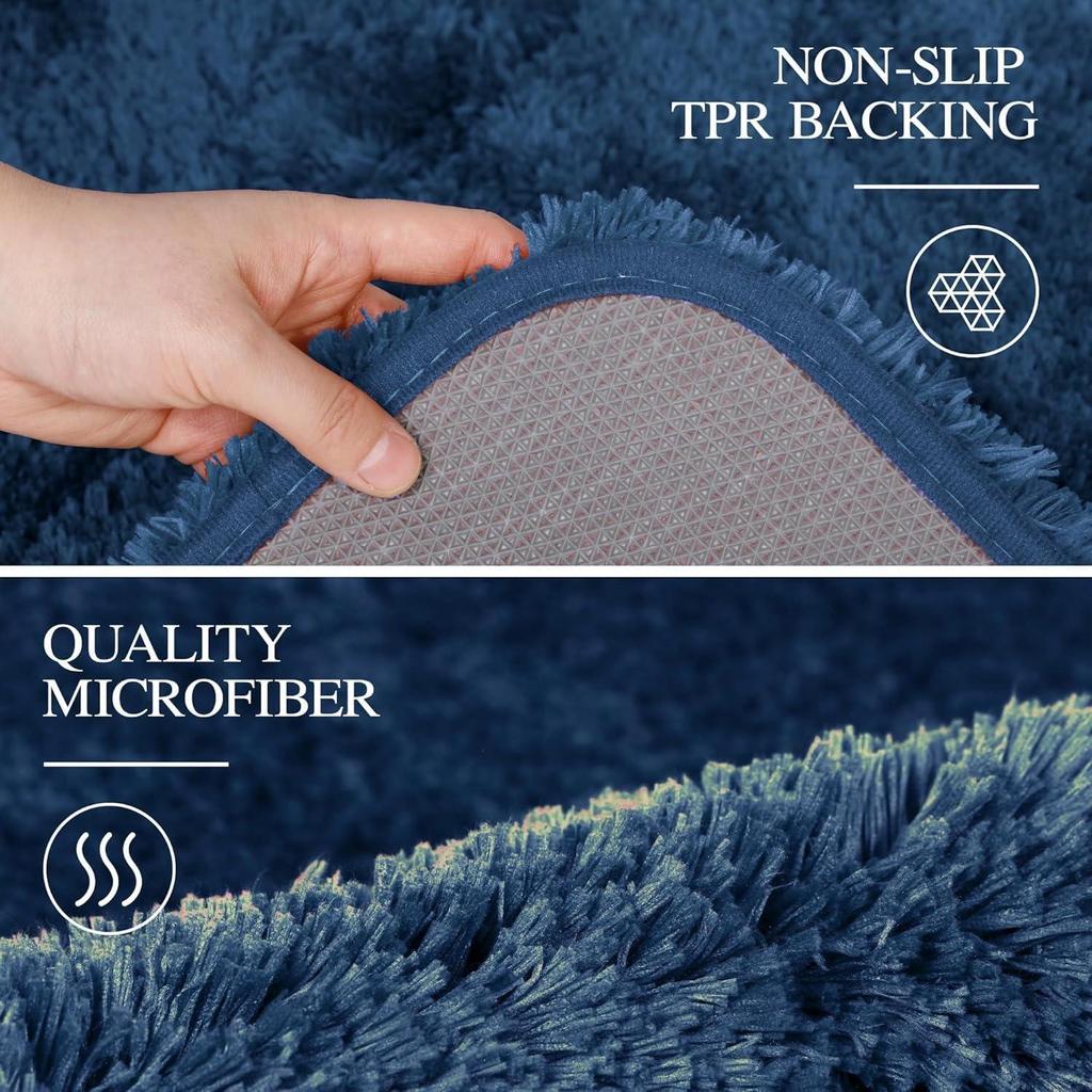 Dywanik Premium Fuzzy Shag do przedpokoju, dywany do salonu, dywany do salonu | Można prać w pralce (16x24 cali)