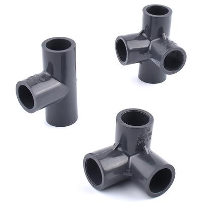 1~5 Stücke 16mm Dunkelgrau PVC Rohr Fittings Anschlüsse Aquarium Fisch Tank Direkt T Ellenbogen Union Joint Garten PVC Rohr DIY Zubehör