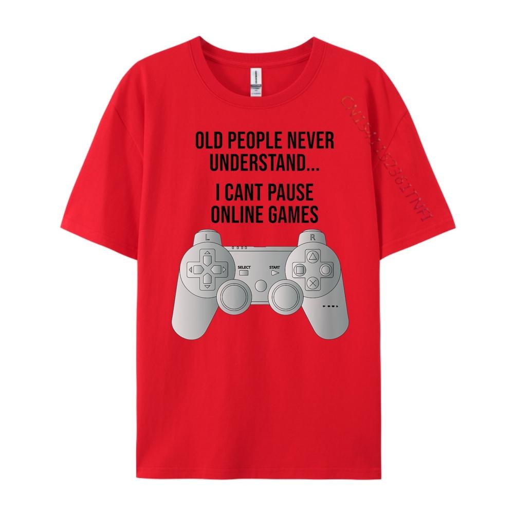Womens Gamer Online Games Cant Pause Anime T Shirts Camisas De Hombre England Style S