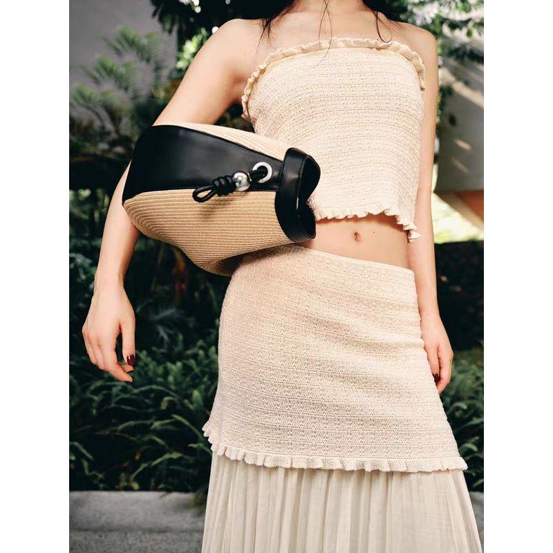 Za2025 Summer New Women clothes Wrap-around Style Top 4192043 712 Knitted Skirt 4192042 712