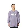 FILA Loose Fit Logo Knit Pullover Long Sleeve Sweatshirt Unisex sweatshirt Light-Purple F11U249201F-VT