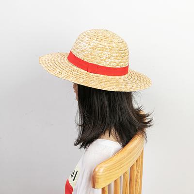Anime Luffy Strohhut One Piece Cosplay Sonnenschutzhut Eltern-Kind Sommer Sonnenstroh Strandhut Für Männer Frauen