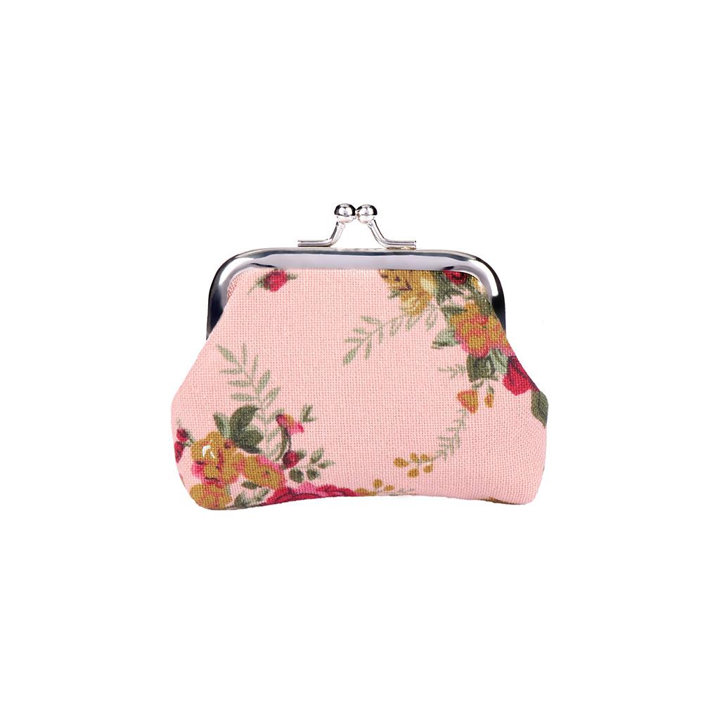 Women  Lady Mini Vintage Flower Retro Clutch Bag Coin Purse Credit Card Holder Small Wallet