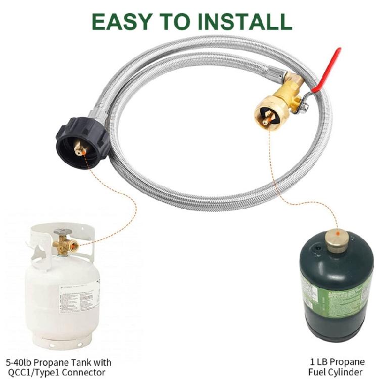 Outdoor Camping Gas Tank Inflation Connection Pipe Extension Line Flat Gas Tank Connection Extension Line Replacement