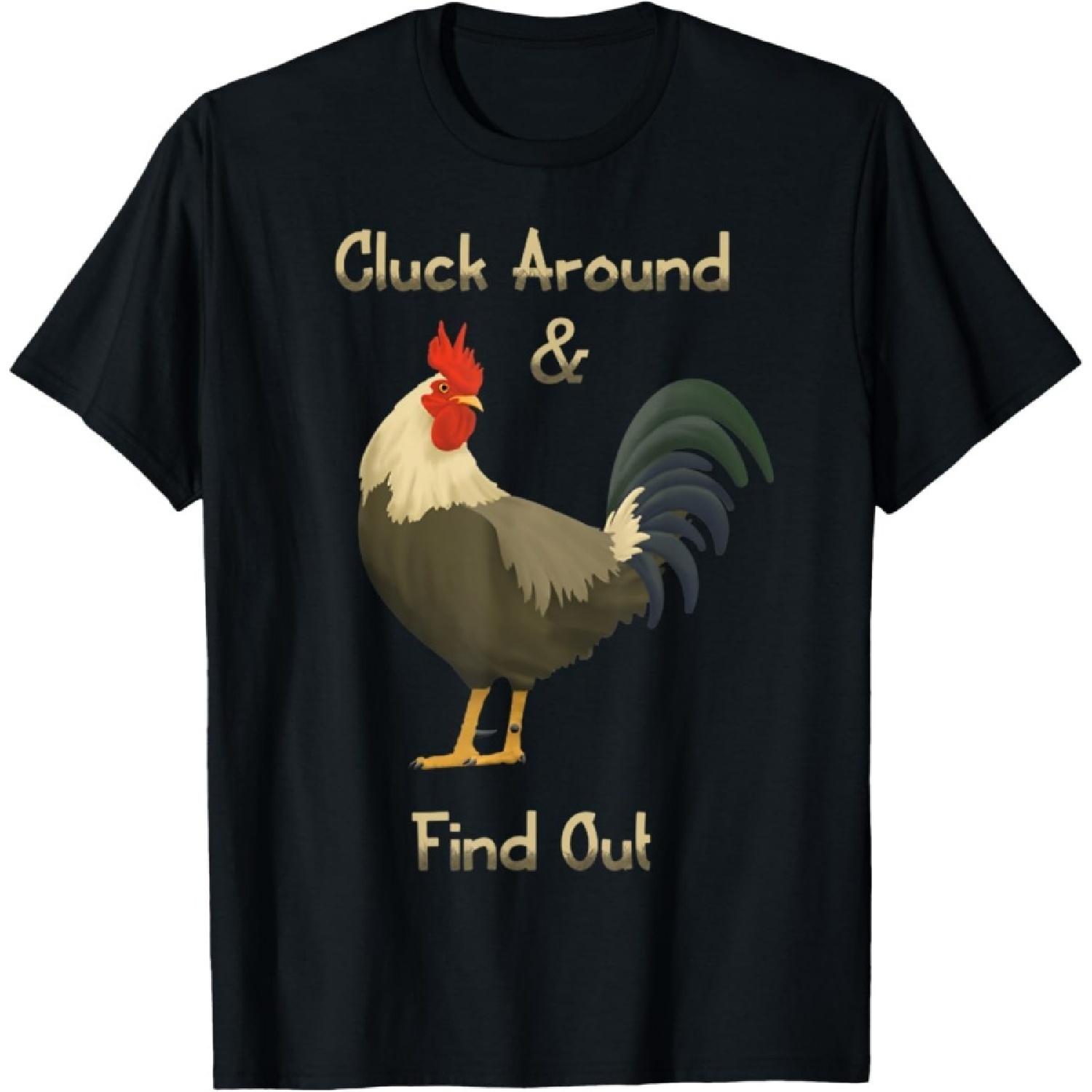 BaruToW Cluck Around Funny Chicken F Around and Find Out Meme T-Shirt S разноцветный