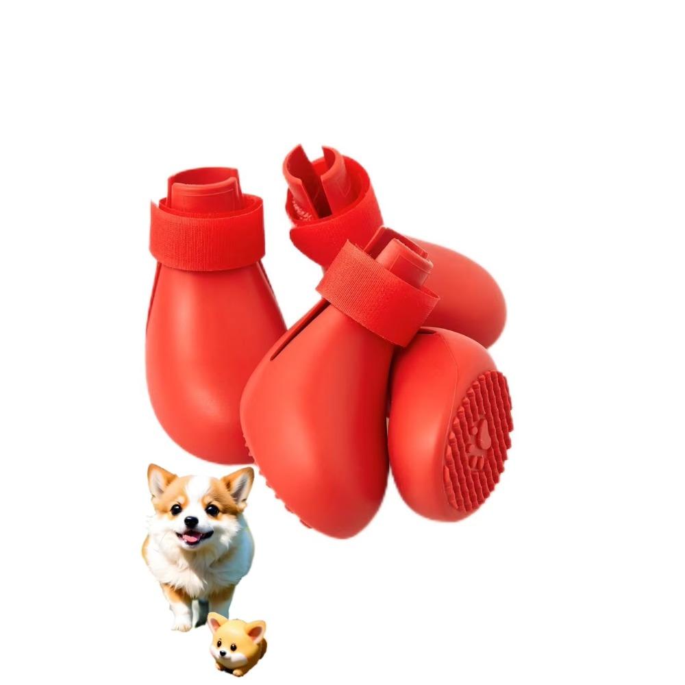 

4 шт./компл. желеобразные нескользящие дождевики для домашних животных износостойкие дождевые тапочки для собак дождливые дни XXS зелёный