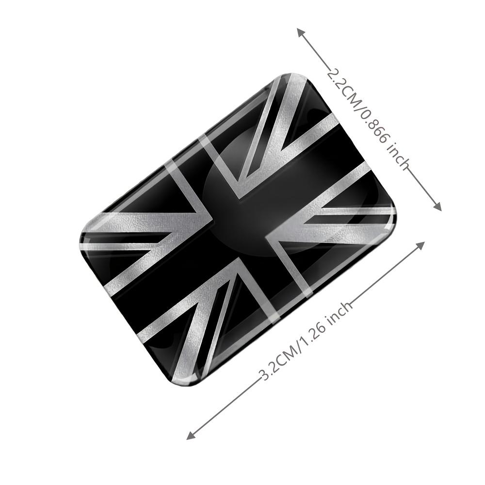 2 X 3D kupolové samolepky Decals UK Spojené království Vlajka Union Jack Velká Británie Auto Motocykl Helma Černý Stříbrný Znak na auto