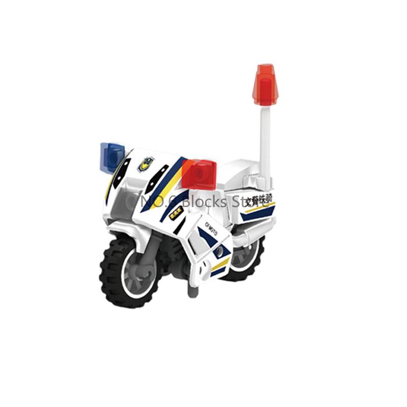MOC Scena del Carcere Blocchi da Costruzione Accessori Gabbia Scudo della Polizia Motocicletta di Pattuglia Torre di Guardia Manette Mattoncini Giocattolo Fai da Te per Bambini S14