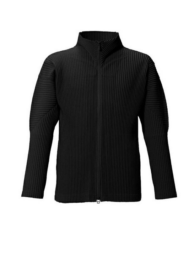 Japan Miyake Style Pleated JL140 High Neck Loose Casual Zipper Long Sleeve Jacket