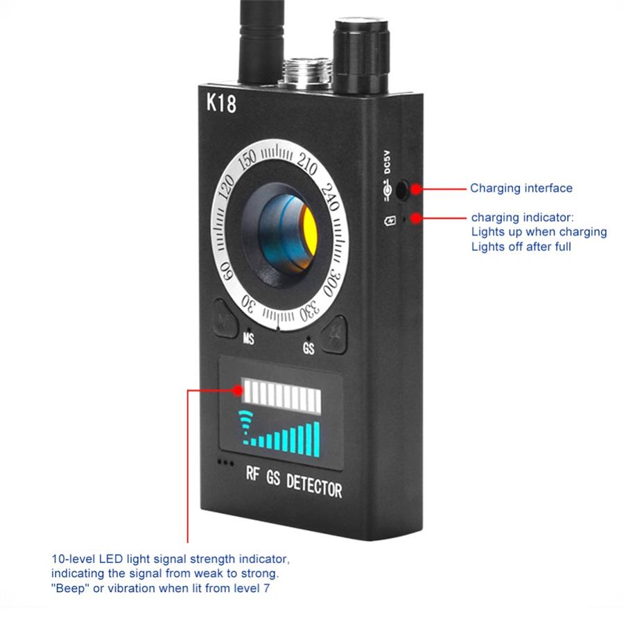 Anti Detektor Skjult Kamera Detektor RF Signal GPS Lydfinner Sporingsenhet Skanner