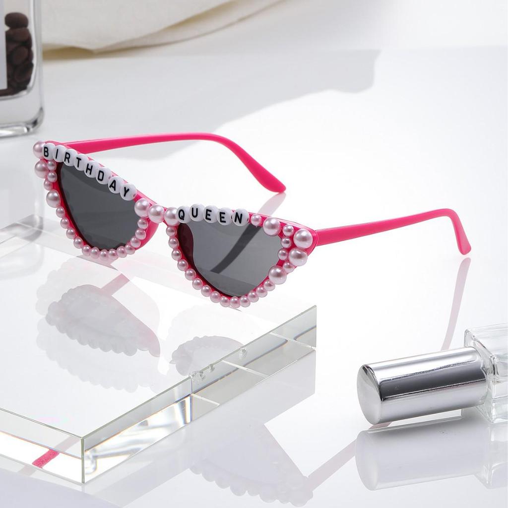 Cross-Border Cat Eye Pearl Letter Party Glasses