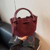 Luxury Suede Tote & Bucket Bag: Stylish Mother-Child Shoulder/Crossbody with Ruched Design